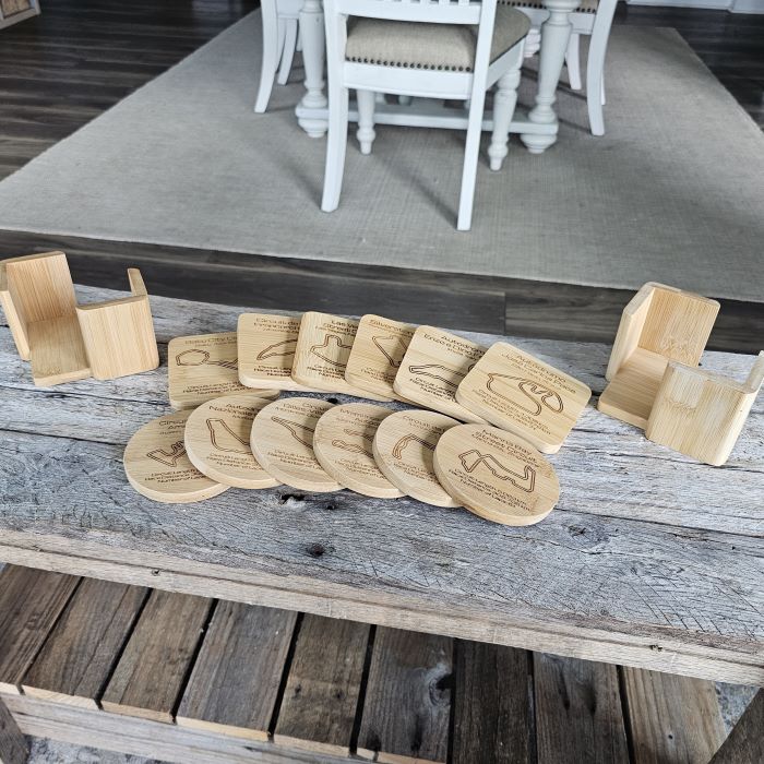 World Championship series gift bamboo coaster set