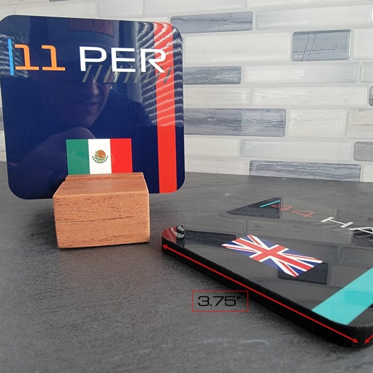 Motorsports World championship driver premium hardboard coaster set - Microstep Customs