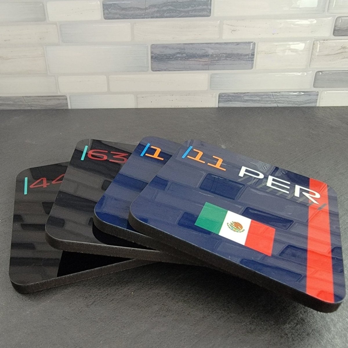 Motorsports World championship driver premium hardboard coaster set - Microstep Customs