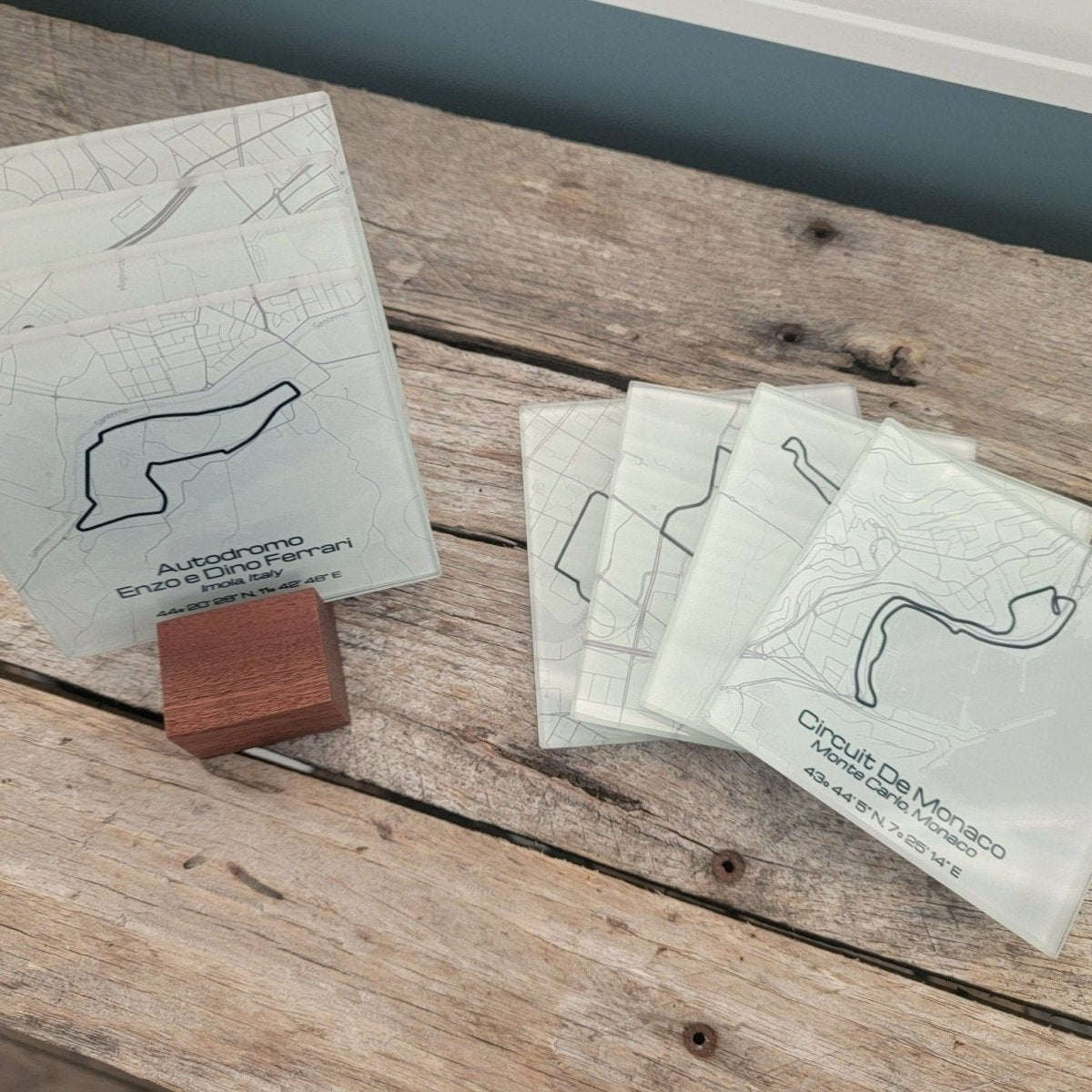Motorsports World Championship series glass coaster set - Microstep Customs