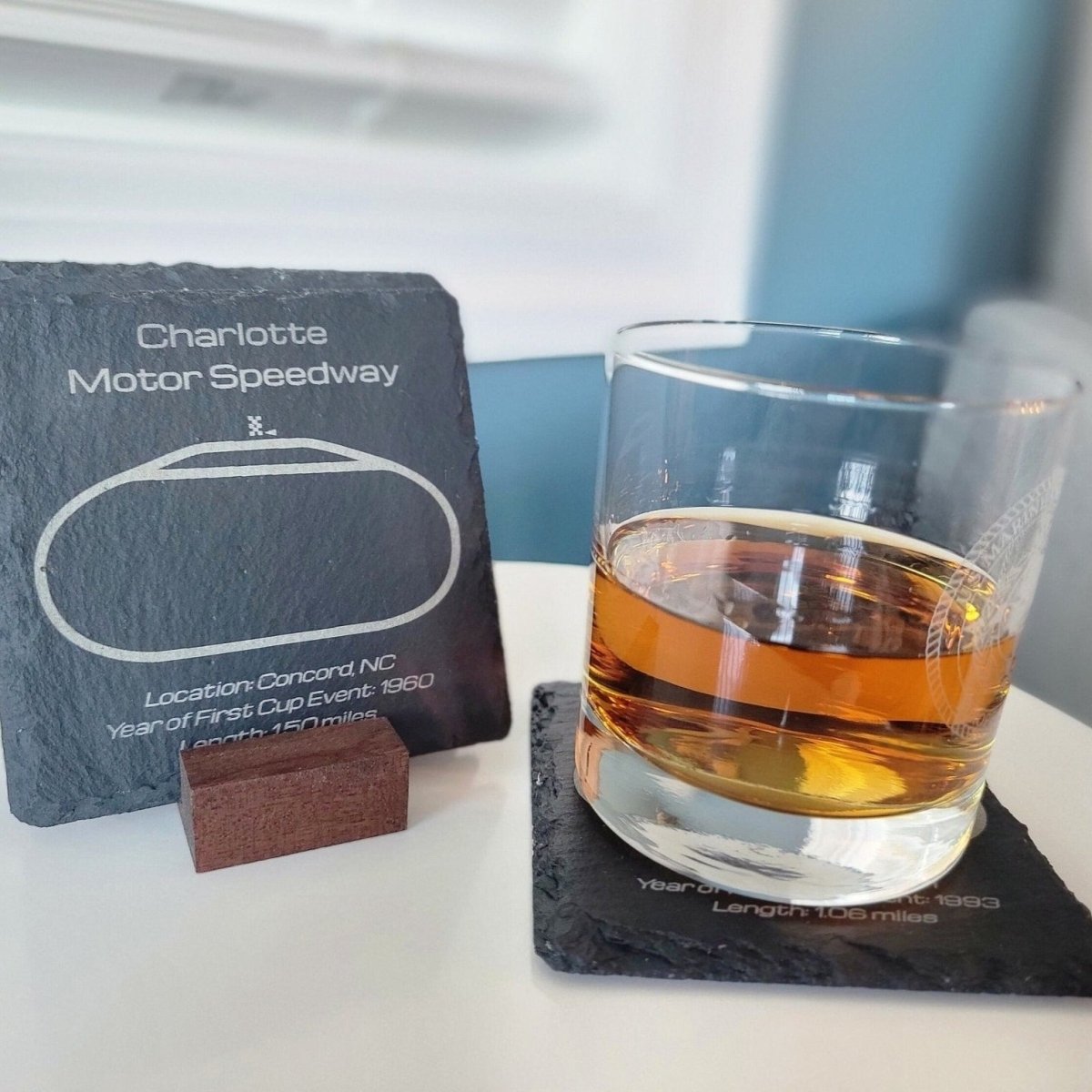 Stock Car racing gift slate coaster set - Microstep Customs